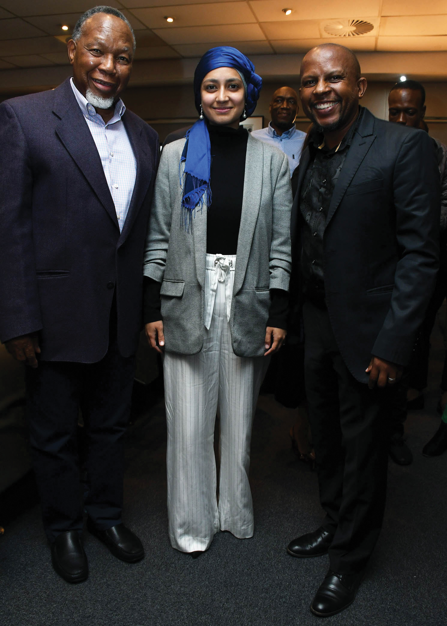 Former SA President Kgalema Motlanthe, Sumaya Hendriks with Mandela Foundation CEO Sello Hatang