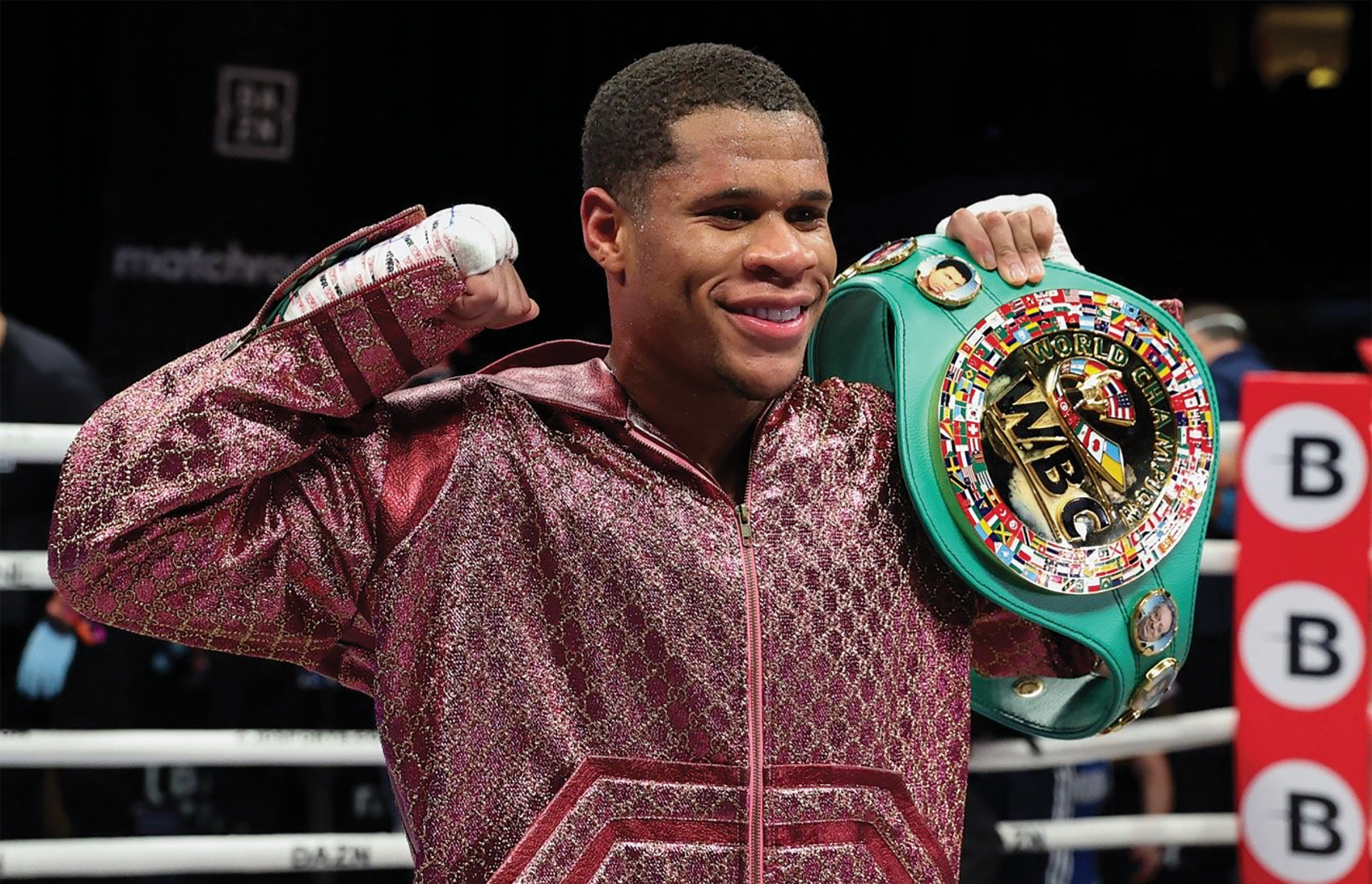  EXUBERANCE:Undisputed Lightweight Champion Devin Haney defends his laurels against the Old Master leftie Vasiliy Lomachenko this Saturday in Las Vegas.