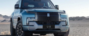 RUGGED: The YangWang U8 a fully electric lad- der-frame luxury off-roader looks to be heavily inspired by the Land Rover Defender, although the styling is unique to the YangWang brand