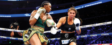 LEFT JAB: Claressa Shields in her fight against Maricela Cornejo last weekend where she retained her undisputed middleweight title with unanimous decision