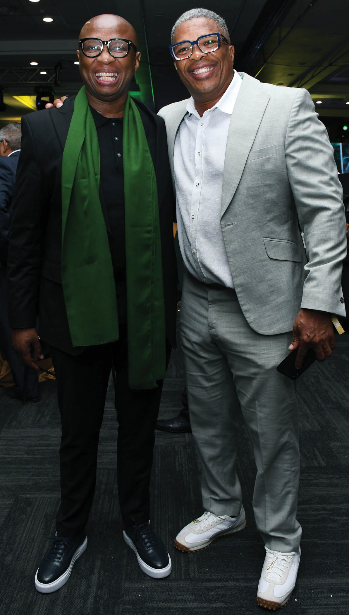 Minister Zizi Kodwa with Makhaya Ntini