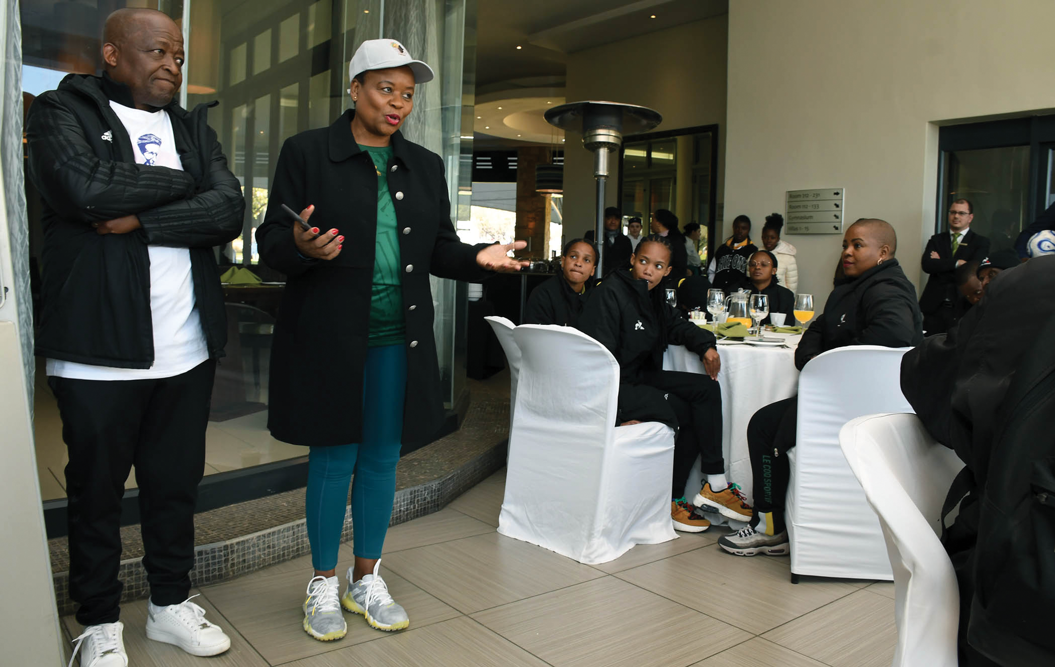 Mike “Nanana: Ntombela, Gwen Ramokgopa giving a pep talk