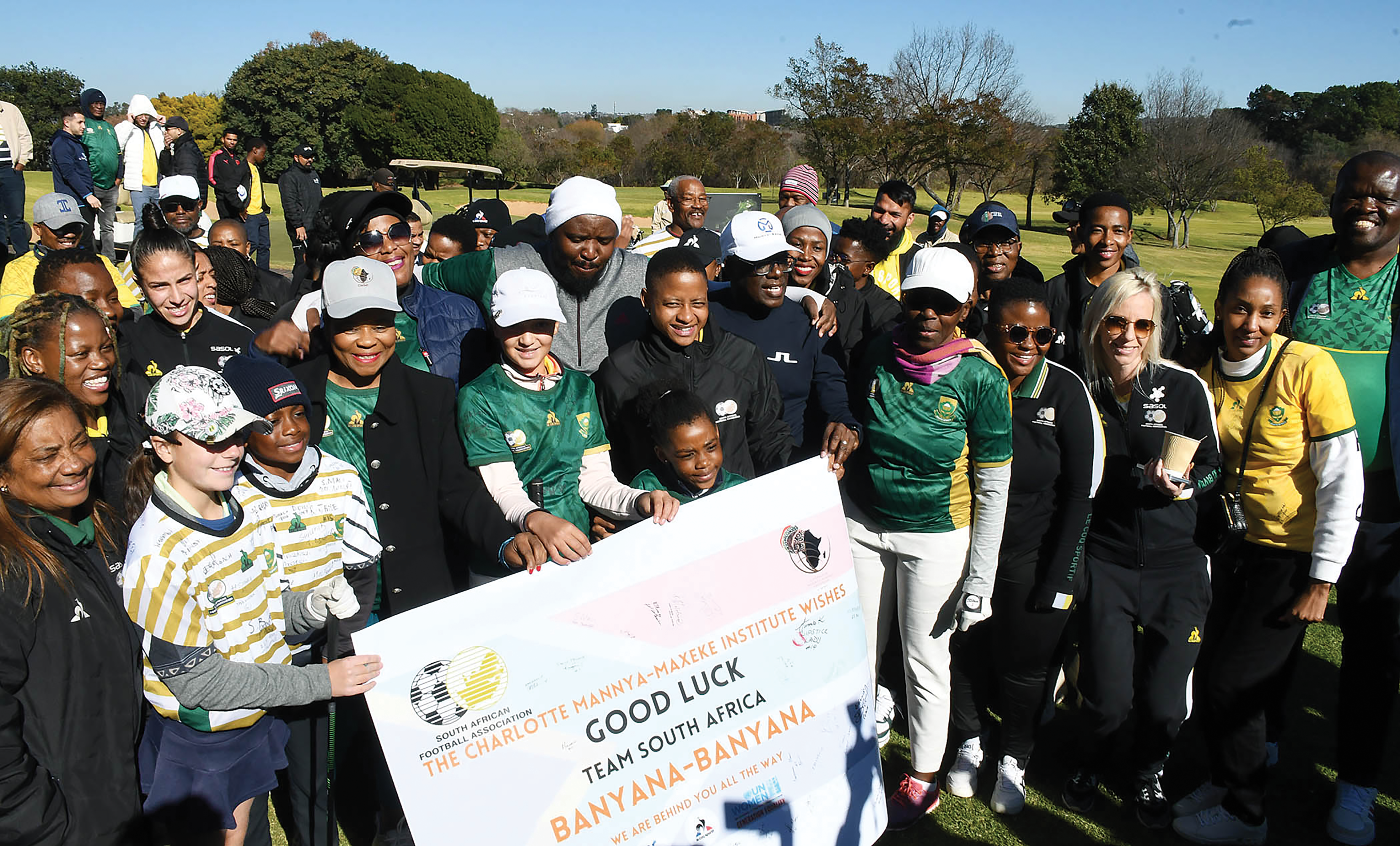 Joy is celebrating a day well spent with a R1-million to boost thanks to the 120 golfers who teed-off in a fundraising and send-off event for Banyana Banyana held at the Randburg Park golf club on Friday