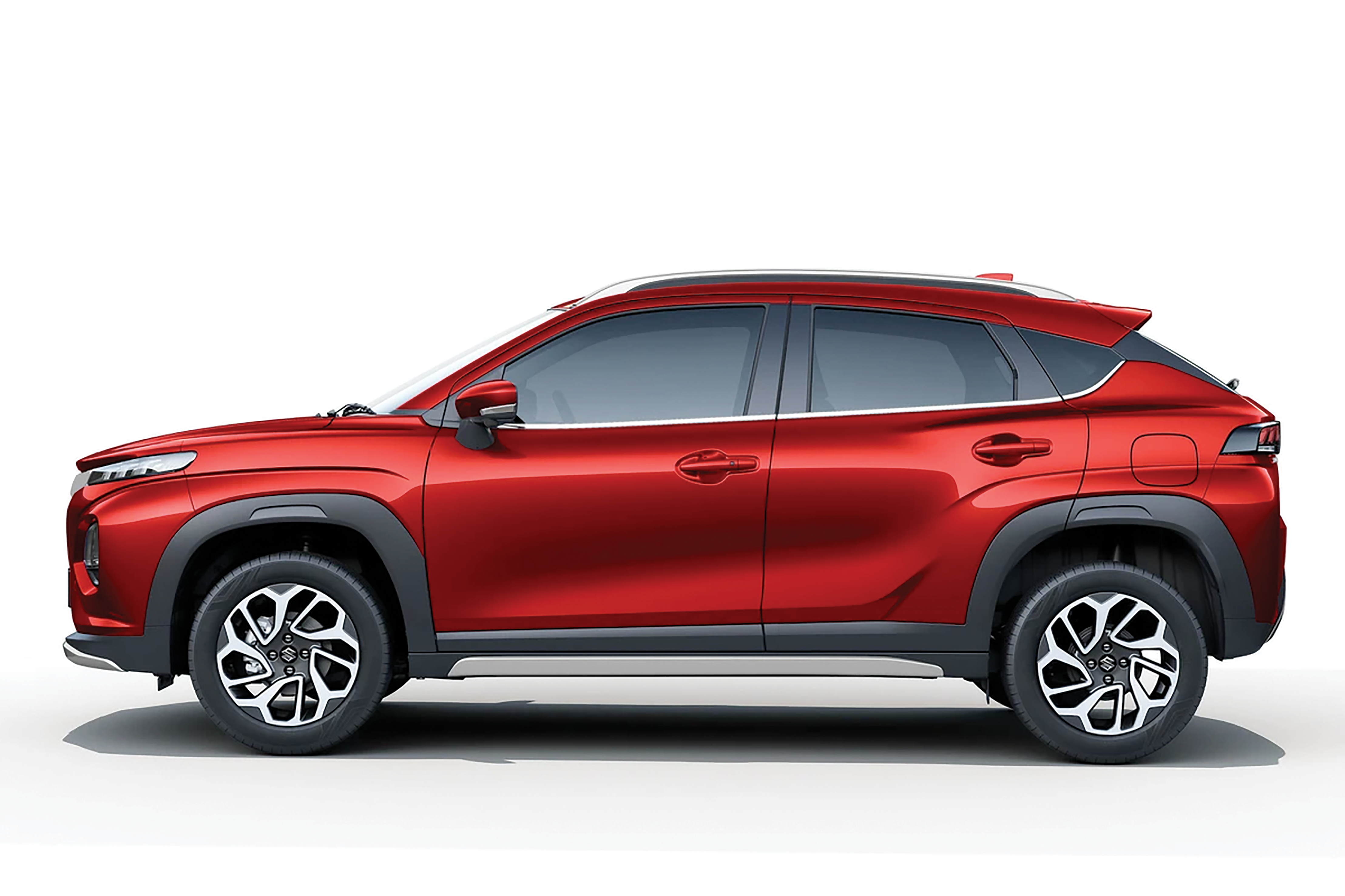 CROSSOVER SUV; The design crosses a frontier between SUV and coupé thanks in part to its large 16” alloy wheels shod with 195/60 tyres..