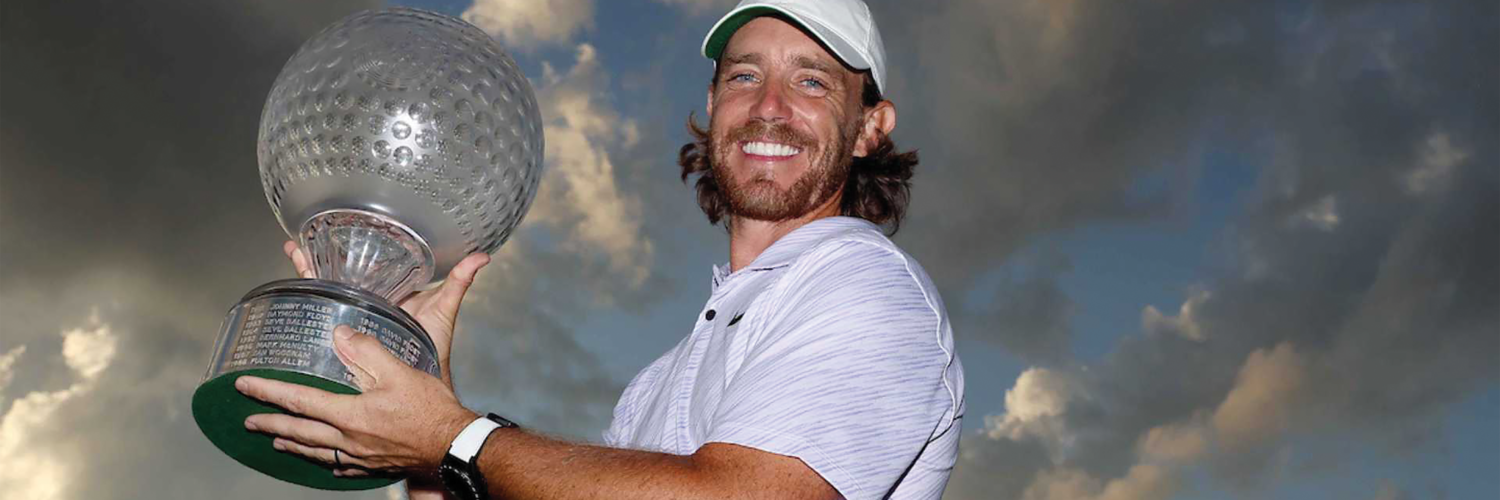 CRYSTAL; Nedbank Golf challenge defending champion Tommy Fleetwood seen with the upgraded trophy to be won when Africa’s major takes place at the Sun City pleasure resort in early November