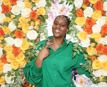 Lady of flowers is Palesa Mothapo at the renowned WineX festival in Sandton
