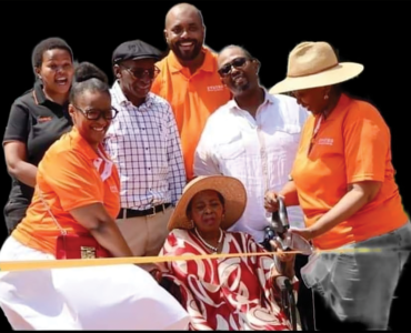 DESCENDANTS: Members of the Tshabalala family pictured during the opening of the shopping centre. They are (Left to right): Khetiwe Tshabalala (in black shirt), Nozizwe Vundla,Mandla Tshabalala, Lebohang Molokoane, Muzi Mdluli, Sindi Msibi, and Zodwa Tshabalala (seated)