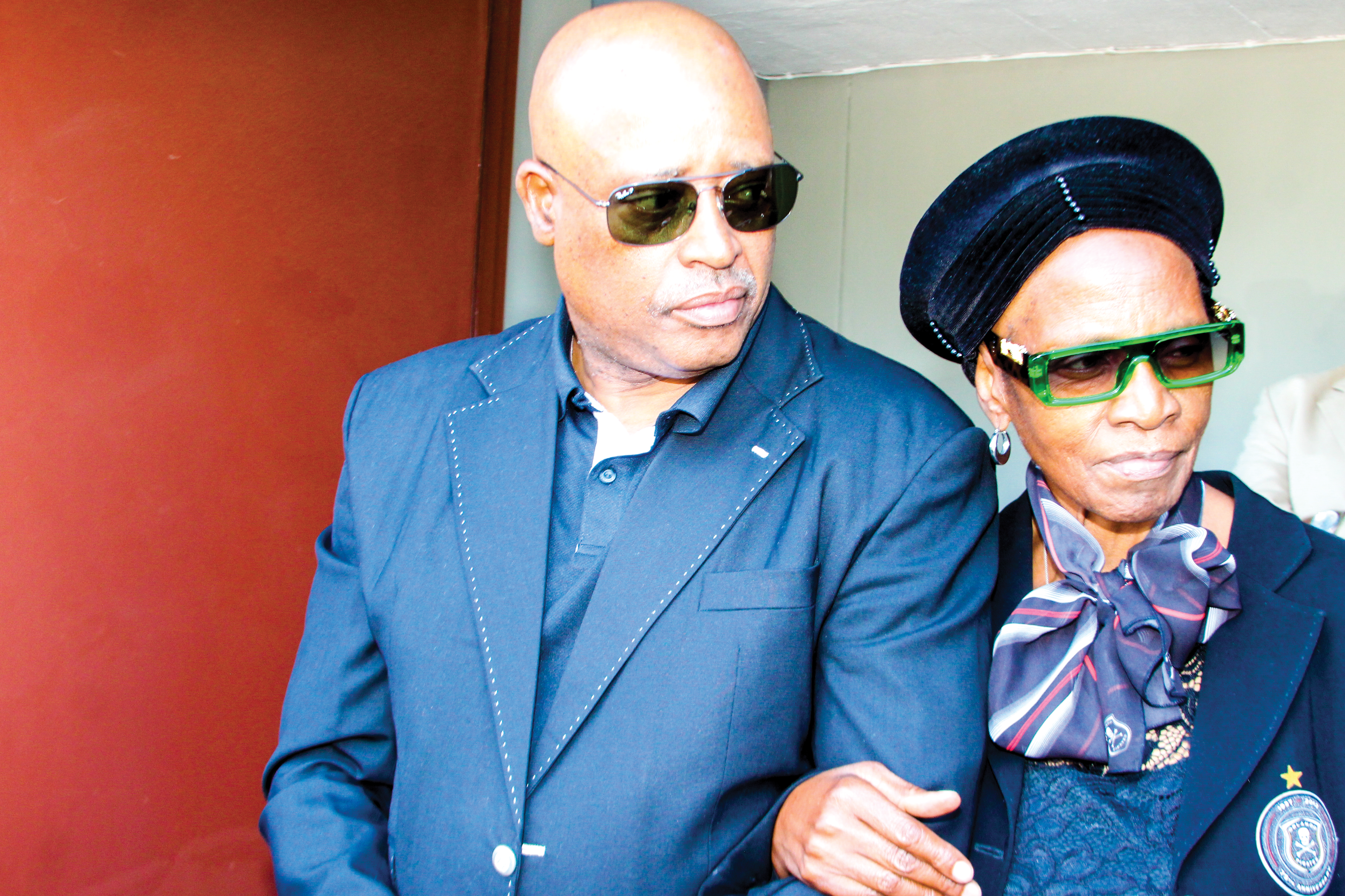 Mickey Modisane, Orlando Pirates FC’s erstwhile PRO spotted whilst attending the fu- neral service of the club’s former player, Papi Khomane, at UJ’s Soweto Campus hall