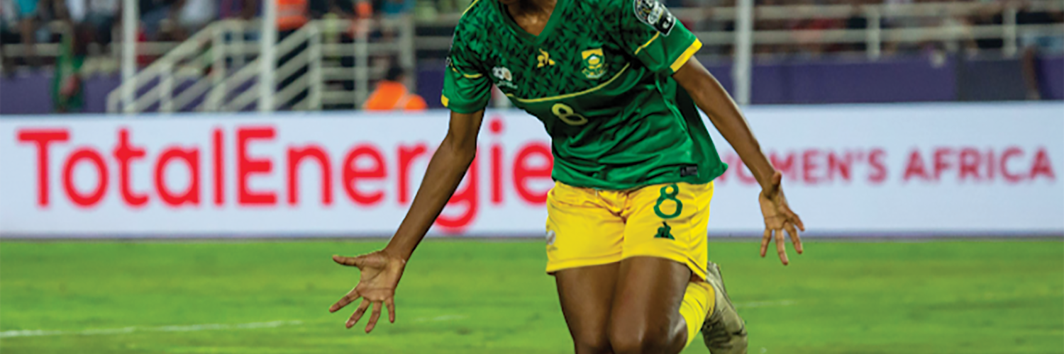 BREAKING THE DEADLOCK: South Koreanbased Hildah Magaia was on target in the 56th minute to give the Sasol-spon[1]sored Banyana Banyana a crucial away goal against Burkina Faso away on Wednesday