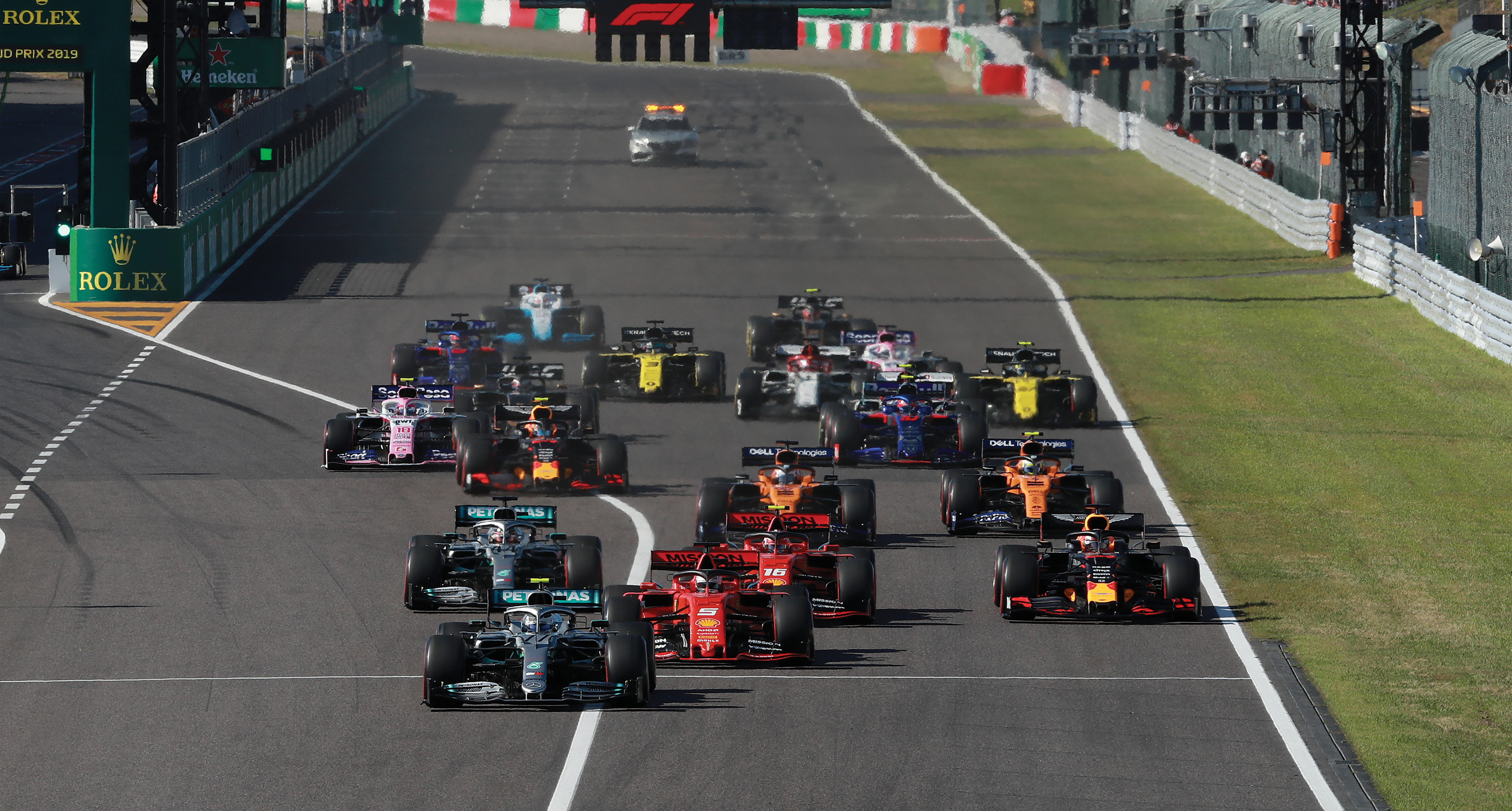 PODIUM: The positions at the start of any Formula 1 race is determined prior to the day of the competition