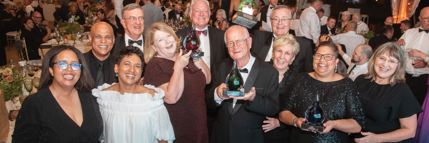 Front left to right: Dr Erna Blancquaert, 2023 honouree in the Viti- and Viniculture category; Carmen Stevens, 2022 recipient of the 1659 Award for Visionary Leadership; Cathy Marston, 2024 honouree in the Wine Advancement category; Dawid Saayman, 2024 honouree in the Viti- and Viniculture category; Norma Ratcliff, 2015 recipient of the 1659 Award for Visionary Leadership; Ilse Ruthford, 2024 honouree for Growing Inclusivity, Wendy Jonker, 2023 honouree in the Wine Advancement category. Back left to right: Rydal Jeftha, 2023 honouree for Growing Inclusivity; Jan Scannell, 2014 recipient of the 1659 Award for Visionary Leadership; Ken Forrester, 2023 recipient of the 1659 Award for Visionary Leadership; and Tim Hutchinson, 2024 recipient of the 1659 Award for Visionary Leadership.