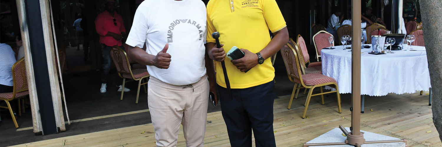 Kenny Kunene with Sakhumzi at the launch of his Sakhumzi Zoo Lake Restaurant. Pics by Sipho Maluka