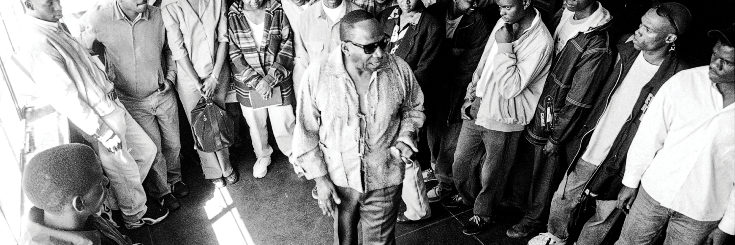 Gibson Kente (center) putting aspirants through auditions at the DOCC in Orlando East, Soweto