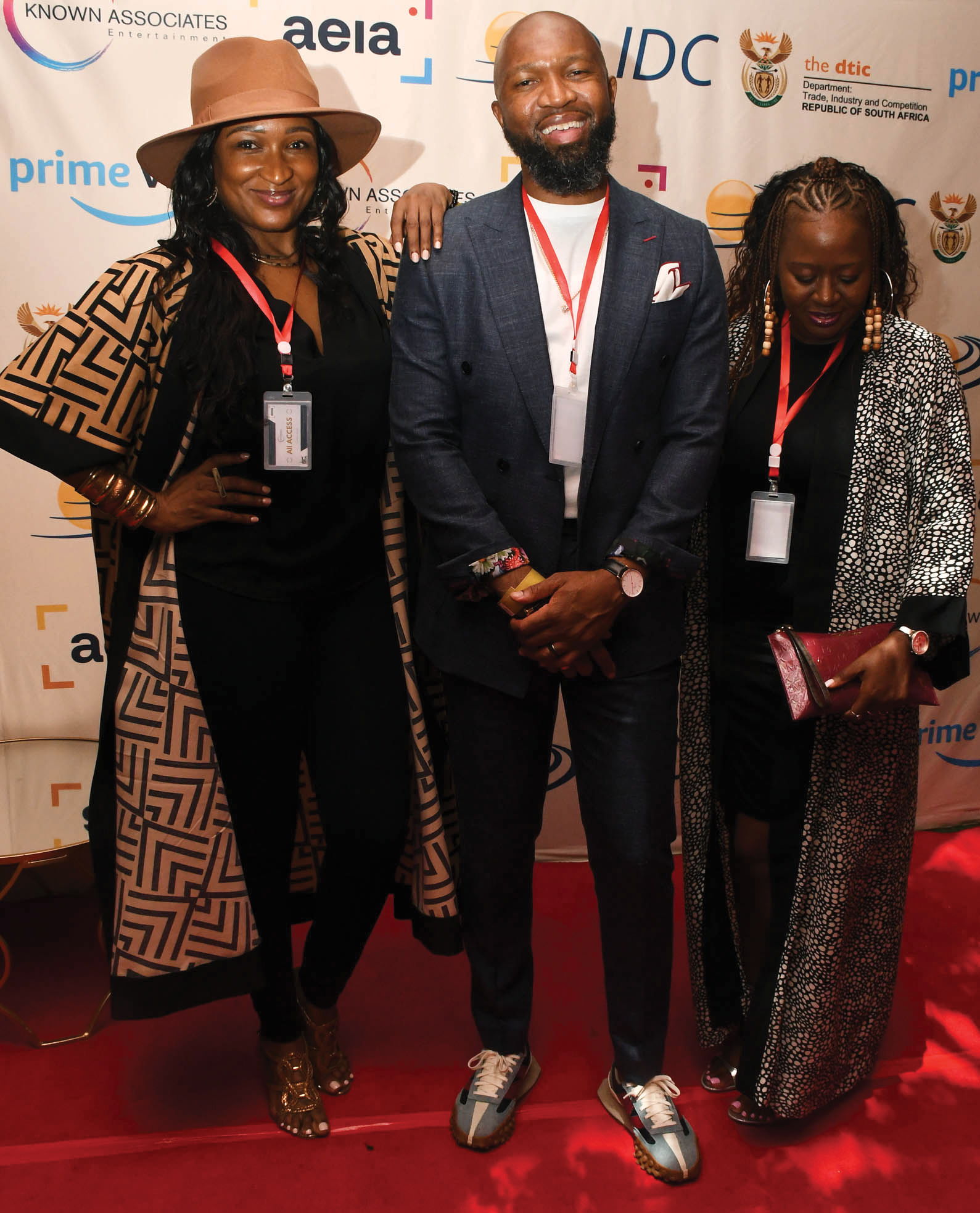 Keke Matlou,Theo Ngobz and Tebatso Mokgoro Denim Richards with Melanie Clark