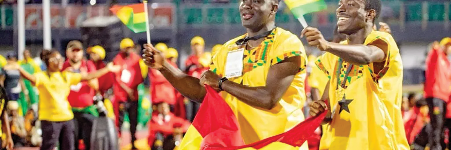 LET THE GAMES BEGIN: Athletes from host country Ghana proudly taking a walk of honour during the opening ceremony of the 13th African Games in Accra on Friday